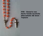P58-Rosario con Acriliche Sfaccettate AB 5 - Topazio