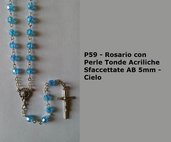 P59-Rosario con Acriliche Sfaccettate AB 5 - Cielo