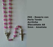 P65-Rosario con Acriliche Sfaccettate AB 5 - Ametista