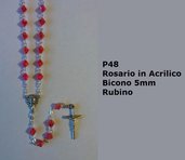 P48-Rosario in Acrilico Bicono 5mm - Rubino