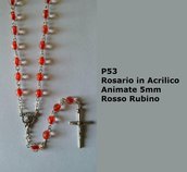 P53-Rosario in Acrilico Animate 5 - Rosso Rubino