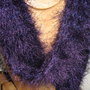 Boa-sciarpa viola in filato eyelash