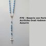 P70-Rosario con Perle Acriliche Ovali 4x6 - Azzurro