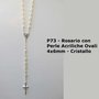 P73-Rosario con Perle Acriliche Ovali 4x6 - Cristallo