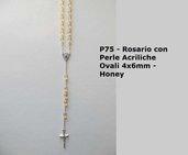P75-Rosario con Perle Acriliche Ovali 4x6 - Honey