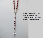 P87-Rosario Acriliche Tonde Sfaccettate 6mm- Bordeaux
