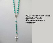 P92-Rosario Acriliche Tonde Sfaccettate 6mm- Smeraldo