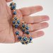 bracciale moduli tessitura di perline vetro blu, regalo amica