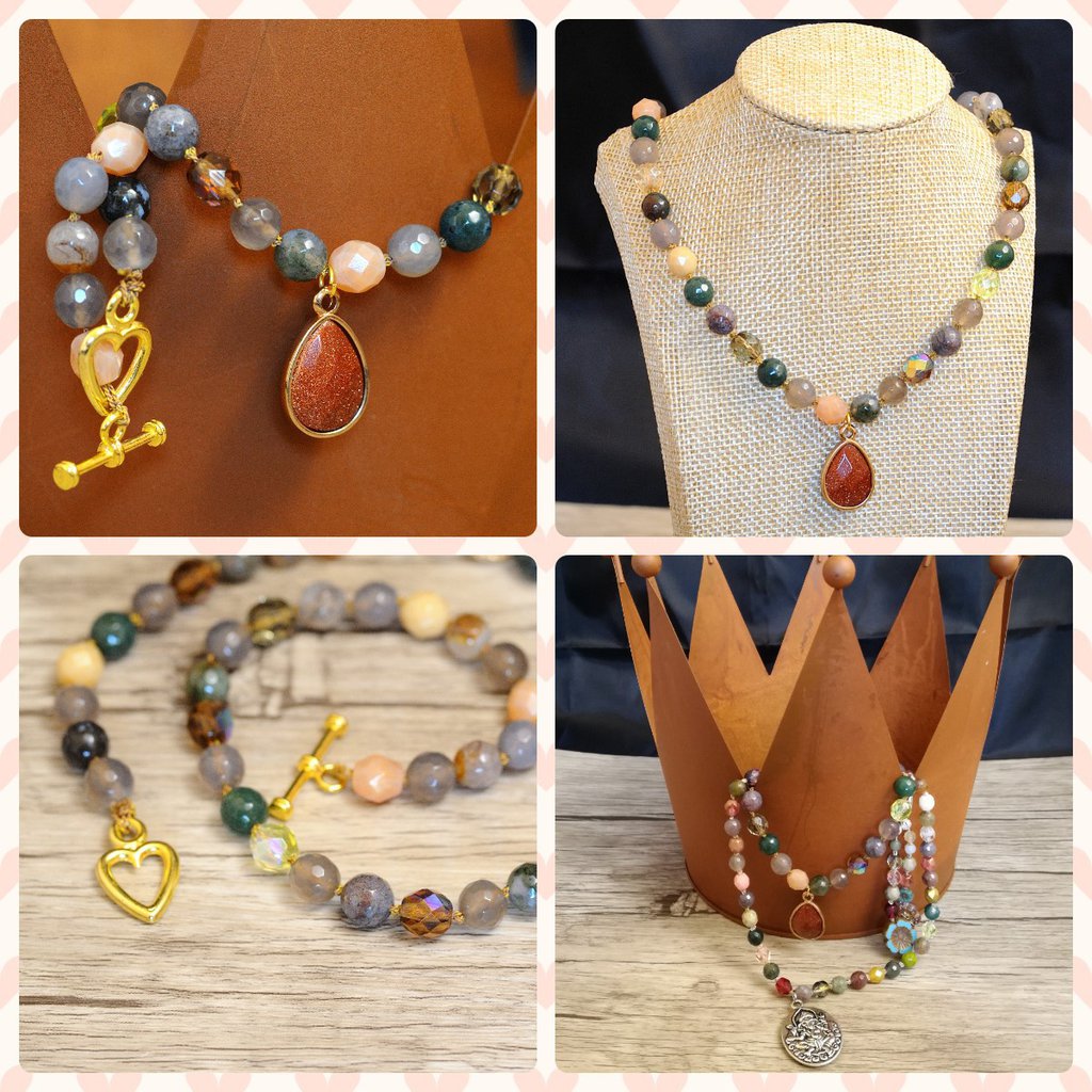 Collana girocollo con perline fatte a mano bohémien Collana