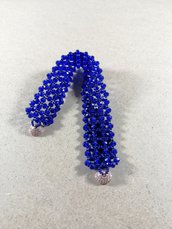 Bracciale blu cristalli e perline 