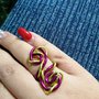 Anello wire doppio colore fucsia e oro