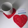 Sottotazze cuore uncinetto / sottotazze in cotone / idea regalo lui lei / regalo per San Valentino 