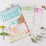 Calendario 2021 con ambientazione dei mesi (i tre amichetti la renna, l'orso, il coniglio)