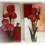 Quadro tulipani, doppio legno rilievo dipinto a mano