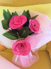 Bouquet rose uncinetto