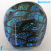 Diamante Dicroico Deco Blu – Anello fedina a fascia in vetro di Murano e avventurina fatto a mano