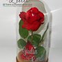 Rosa rossa "La Bella e la Bestia" in teca personalizzata con i vostri nomi! Idea regalo San Valentino