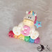 Cake topper compleanno unicorno cubi auguri arcobaleno personalizzabile per bimba