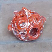 Pesce rosso in ceramica portacandele