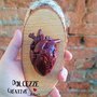 Quadro - Cuore anatomico - horror - goth - Quadro con cuore realistico in fimo e cernit - handmade su legno di betulla