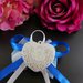 Cuore con ricamo in gesso ceramico su tulle 