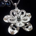 Ciondolo da donna "fiore" argento 925 con perle bianche/nere fatto a mano C159
