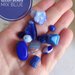 Perline di vetro ceche mix Blu elettrico 50gr circa