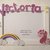 Cornice bambina Arcobaleno Unicorno Glitter con nome