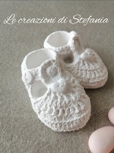 Creazioni - Nascita - Scarpette in polvere di ceramica e decorate