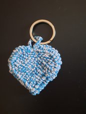Portachiavi cuore azzurro 3D