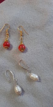 orecchini in perle barocche e corallo