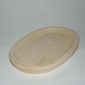 Ciotola in legno per polenta ovale cm 16x24x2,2
