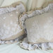 Coppia di cuscini tela grezza e pizzo ricamato bianco- cuscino shabby chic