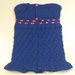 Set coordinato neonata composto da abitino, scarpine e fascetta blu acceso con dettagli rosa fucsia