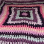 Copertina neonato uncinetto quadrata 80x80, toni rosa, lana baby