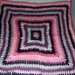 Copertina neonato uncinetto quadrata 80x80, toni rosa, lana baby