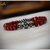 Bracciale Unisex Elastico Perle Vetro Acciao e Sfaccettate Rosso opaco  - Intermezzi Acciaio brunito