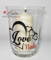Vaso / Lanterna LOVE! Personalizzata con nome! + candela profumata / Romantica idea regalo San Valentino / Anniversario