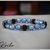 Bracciale Unisex Murrine azzurre e Pietra di Luna intermezzi metallici rondelle strass grigio