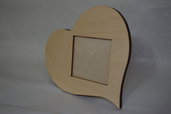Portafoto in legno artigianale forma cuore