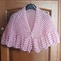 Mantellina della nonna, scialle, coprispalle rosa confetto