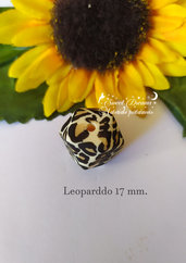 Perla in silicone alimentare esagonale 17mm.. *Leopard*