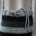 Borsa in lana a cestello uncinetto tonalità grigio