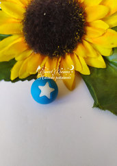 Perla con stella in silicone alimentare 15 mm. *Azzurro*