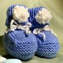Scarpine neonato in pura lana 