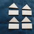 set 4 rettangoli e 4 triangoli in legno di betulla per formare 4 casette stilizzate
