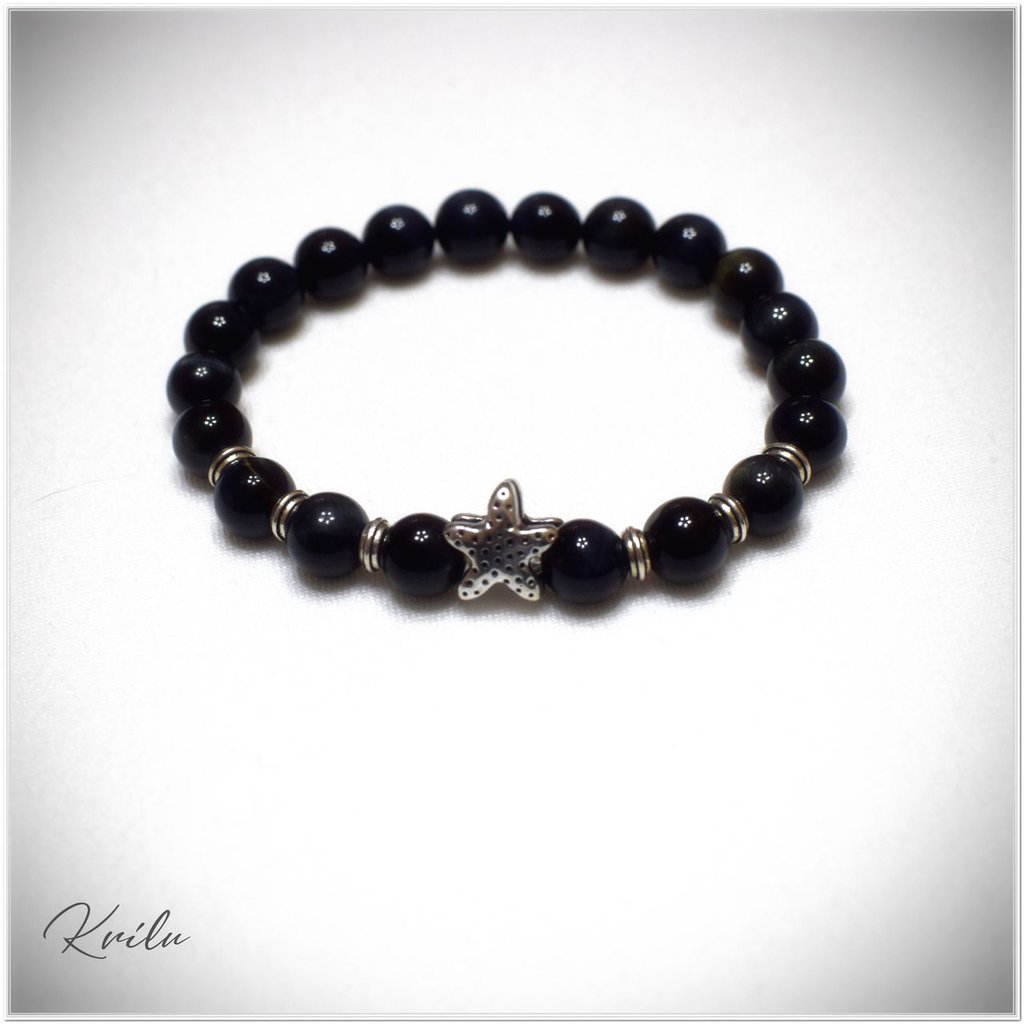 Bracciale Occhio Di Tigre, Perline Tonde Lisce Da 8 Mm, Protezione - Foto 5