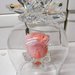 Bomboniera campana vetro con doppio anemone cristallo e rosa eterna 