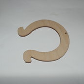 Sagoma in legno forma ferro di cavallo cm 13