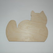 Sagoma in legno forma gatto cm 21x25